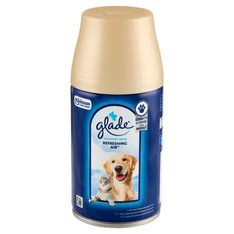Glade® Automatic Spray Ricarica, Profumatore casa Refreshing Air™, Contro odori degli animali, 269ml